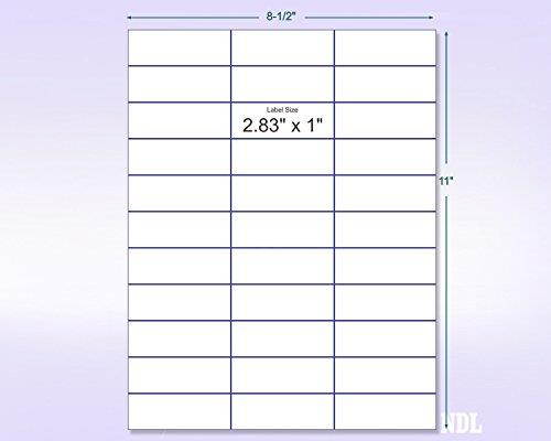 Laser/Ink Jet White Labels (2.83" x 1" - 33 Per Page | 1650 Labels)