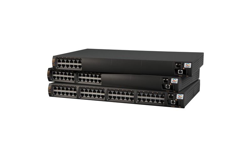 Microsemi High-Power, 6-Port Full Power (36W per port), Managed, Gigabit PoE Midspan, DC and AC Input - 240 V AC Input - 55 V DC Output