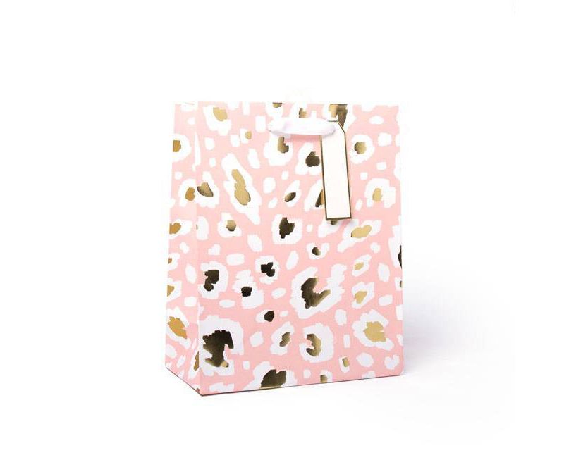 Medium Animal Print Gift Bag with Foil Pink/Gold - Spritz™
