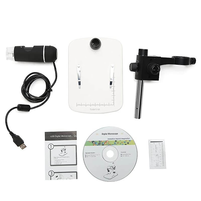 5MP 20300X USB Digital Microscope Magnifier Video Camera 8 LED Illumination with Intensity ControlBase StandSoftware for Windows Mac Vista