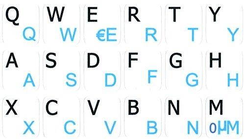 FRENCH QWERTY - ENGLISH NOTEBOOK NON-TRANSPARENT WHITE KEYBOARD STICKERS