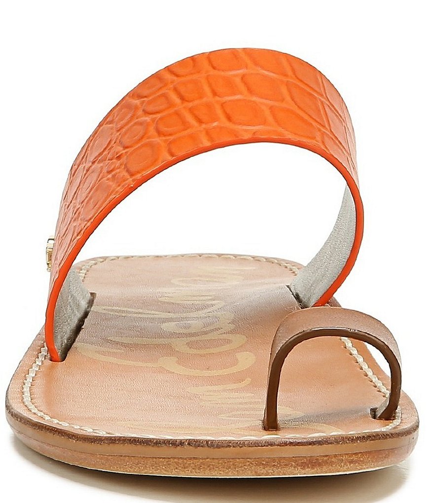 Sam Edelman Maxy Croc Embossed Leather Toe Ring Sandals