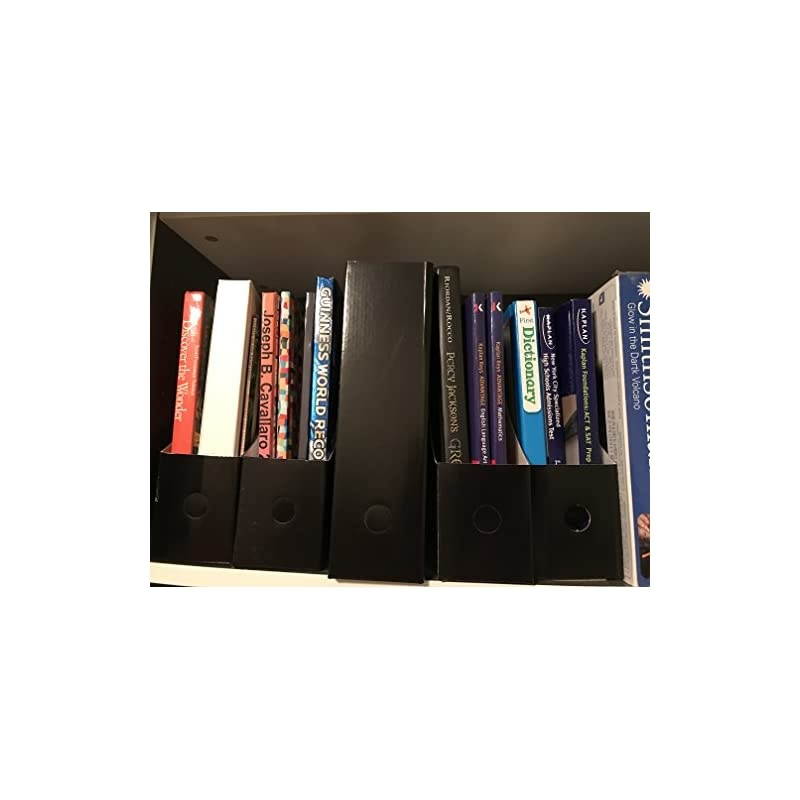 Magazine File Holders Storage Boxes 12 1/4"H x 3 1/2"W x 9 3/4"D (5 Black)