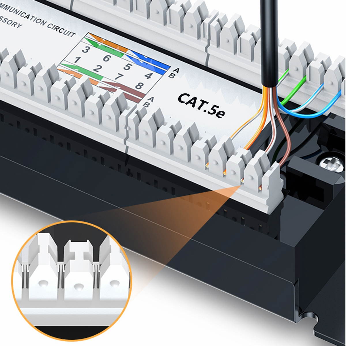 Yankok [CAT5/5e 12 Port Patch Panel] Unshielded with Coded T568A/B Wiring for RJ45 Network Cables Rack / Wall Mount 10in.x1U (Come with Bracket and Basic Termination Tools)