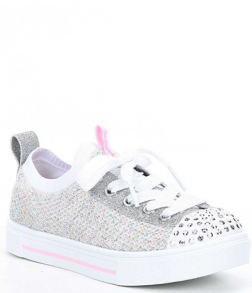 Skechers Girls' Twinkle Toes Twinkle Sparks-Knit Shines Light Up Sneakers (Youth)
