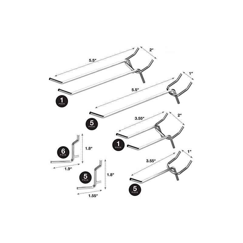 53106 Pegboard Hooks Organizer Accessories Set 50 Piece | Chrome Plated Assortment Fur Pak