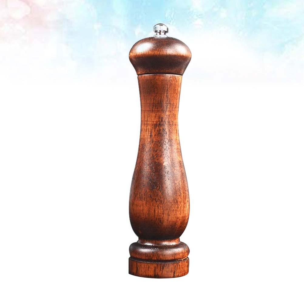 1pc Manual Wooden Pepper Grinder Pepper Mill Salt Container Kitchen Gadget for Home (5 Inches Brown)