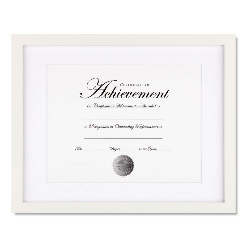 DAX Wood Gallery Frame with Beveled Mat, 11 x 14, White NDWG1114WT