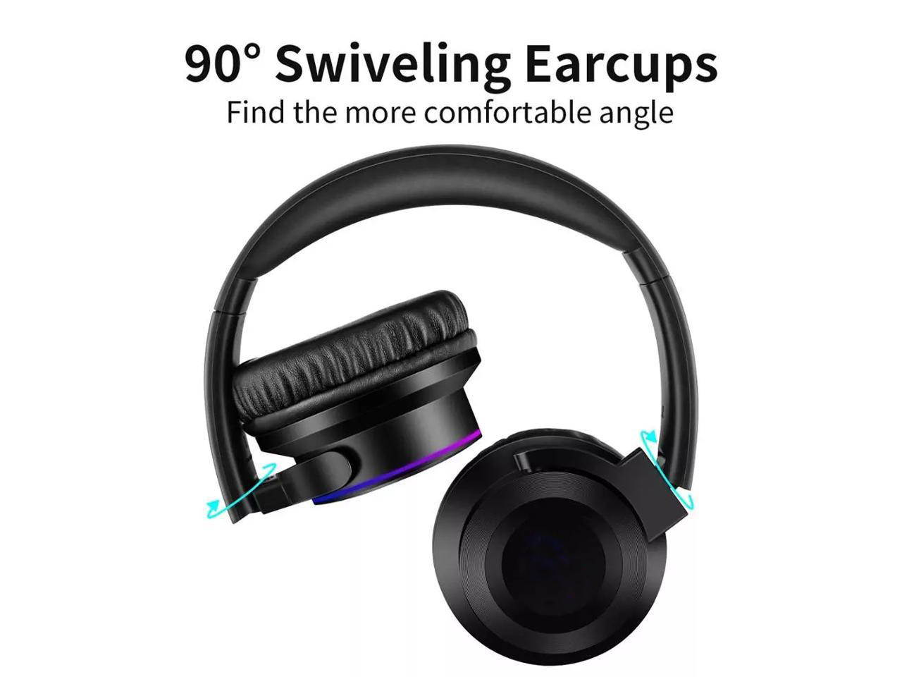 Wireless Bluetooth Headphones with Mic,Touch Control Over Ear Deep Bass Foldable Headset for Travel, Home Office,40H Playtime