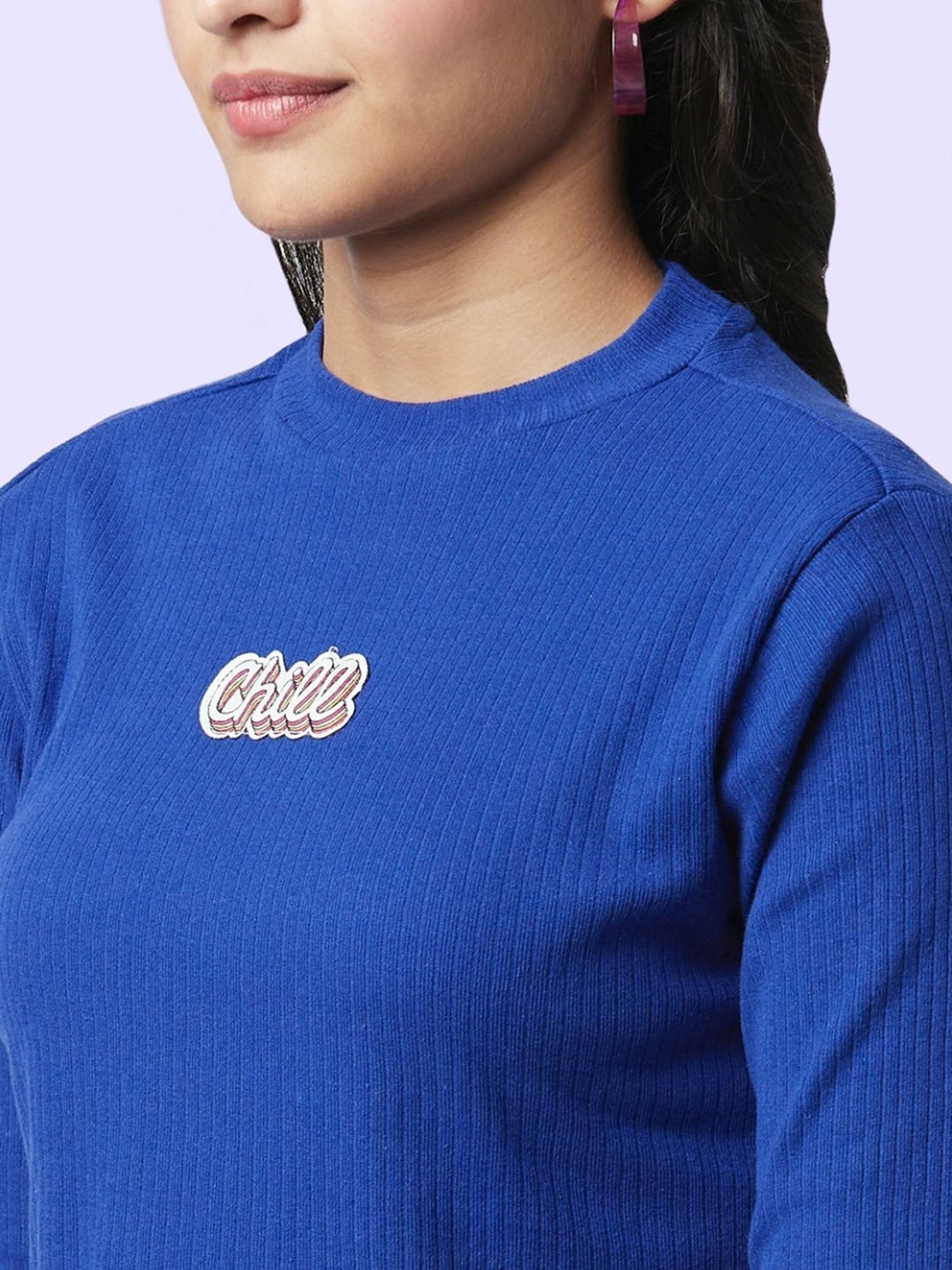 YU by Pantaloons Blue Printed Top