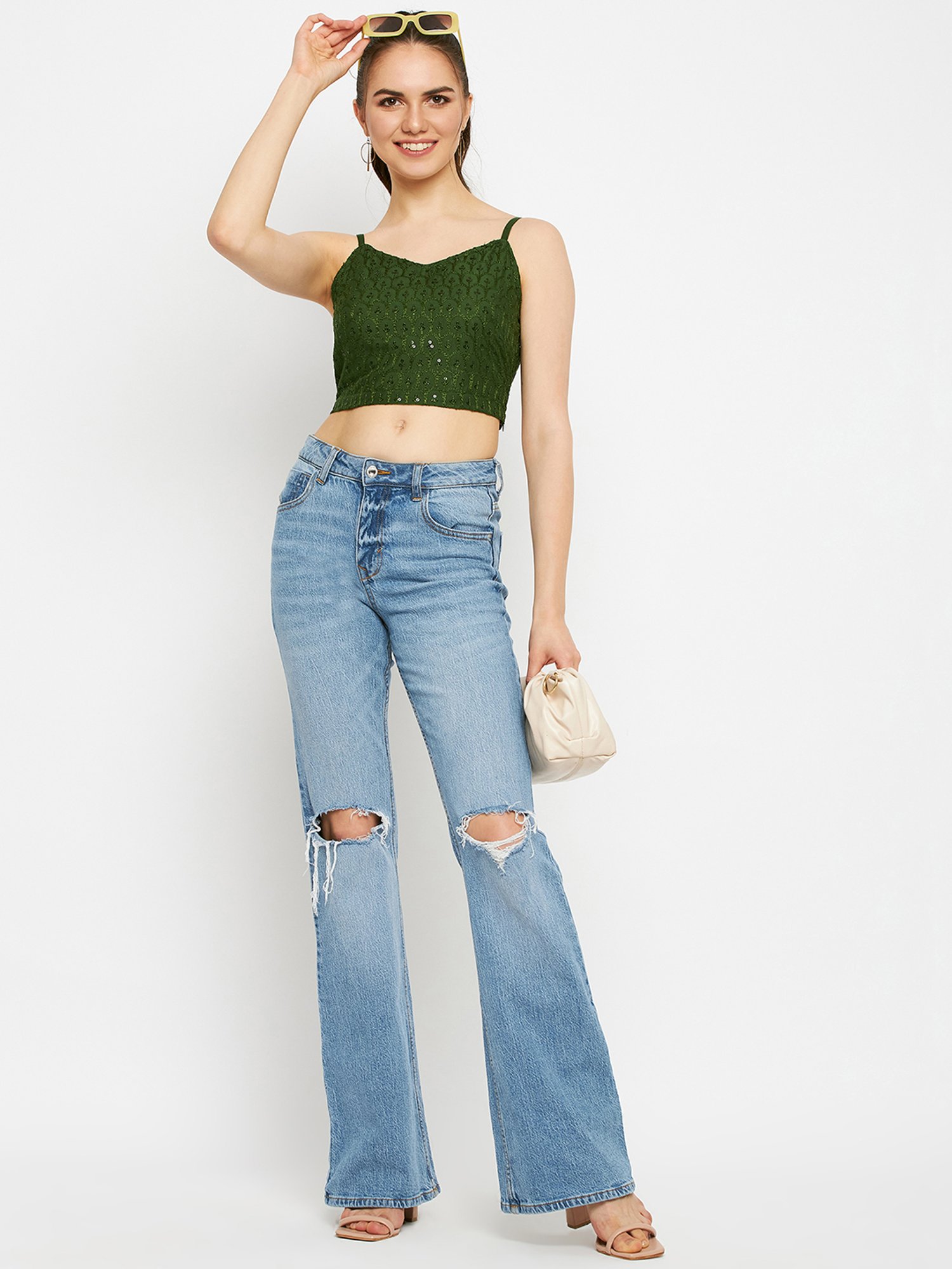 BRINNS Olive Crop Top