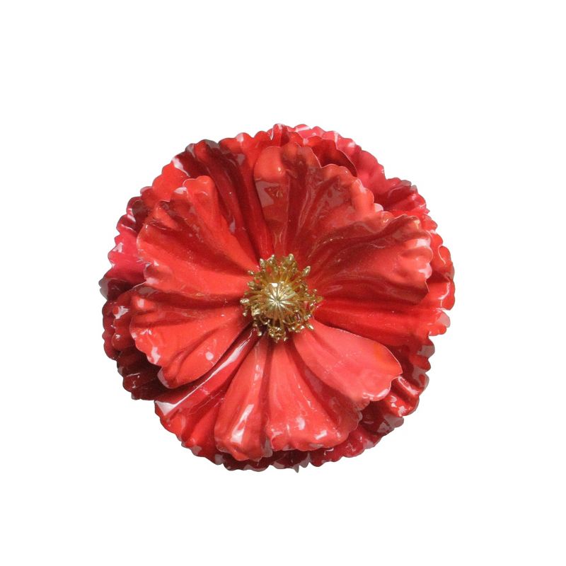 Northlight 4.75" Shiny Coral Pink Poppy Clip Christmas Ornament