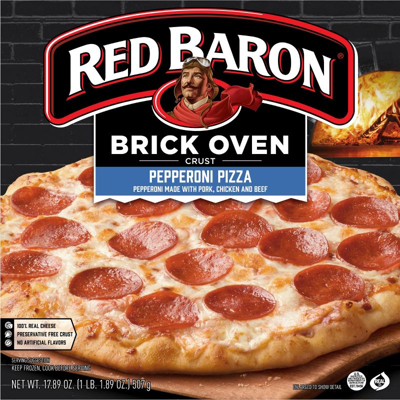 Red Baron Brick Oven Pepperoni Frozen Pizza - 17.89oz