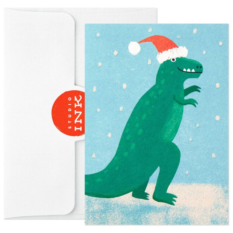 8ct Hallmark Studio Ink T Rex Santa Boxed Cards