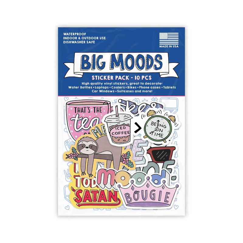 Big Moods Meme/Mood Sticker Pack 10pc