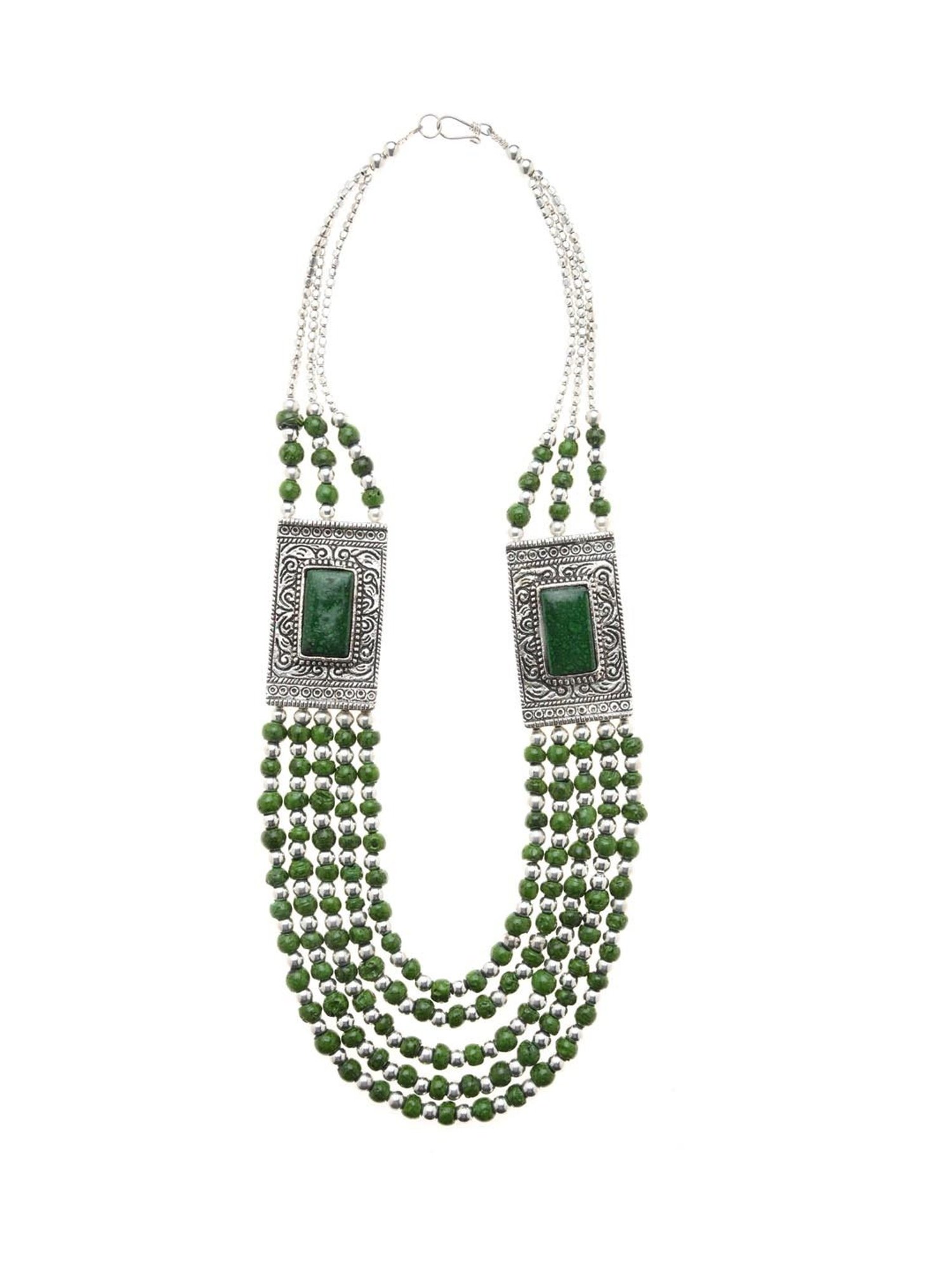 Imli Street Green & Silver Necklace