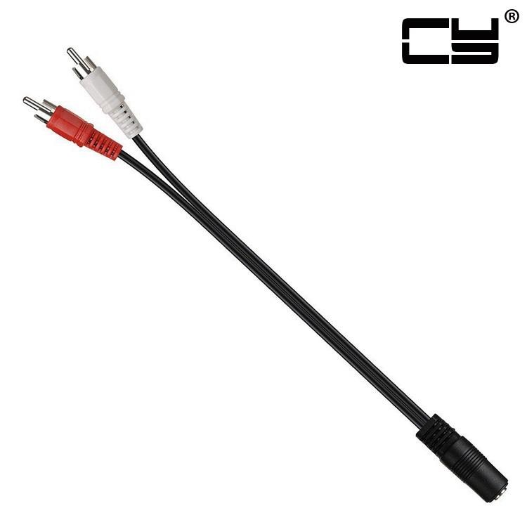 CHENYANG 3.5mm 1/8 Stereo Female Mini Jack to 2 Male RCA Plug Adapter Audio Y type Cable
