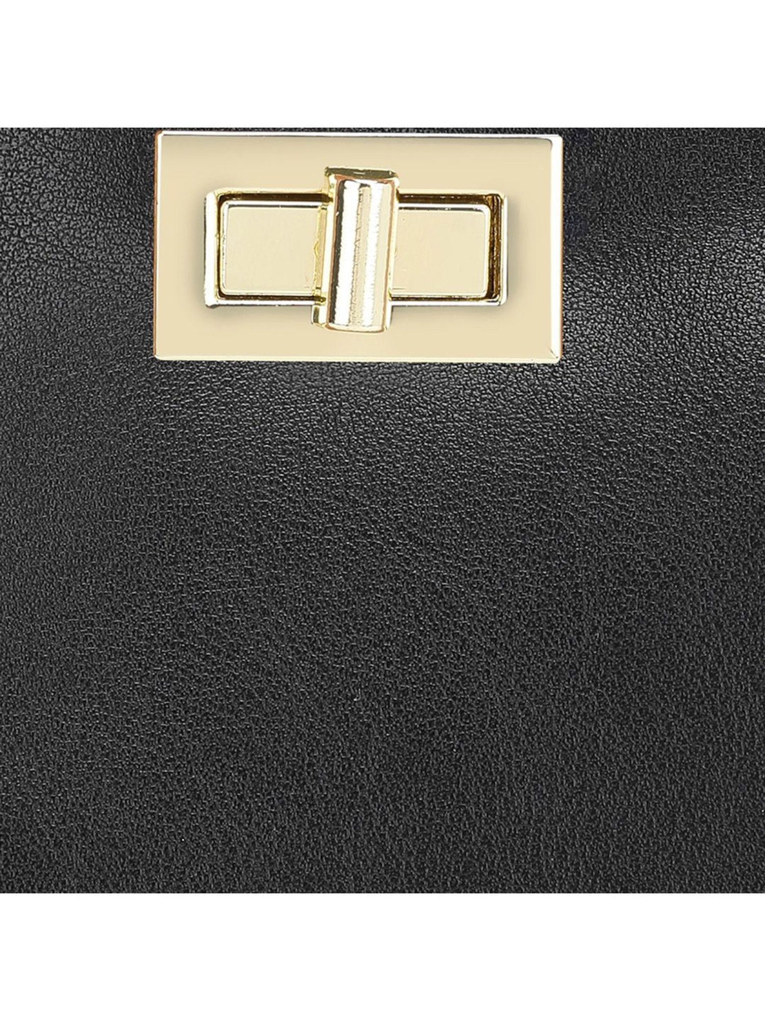 Tyra Olivia Black Solid Faux Leather Handbag