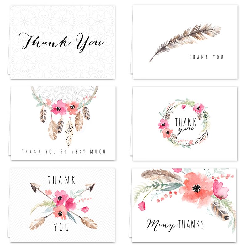 36ct Bohemian Theme Thank you Cards