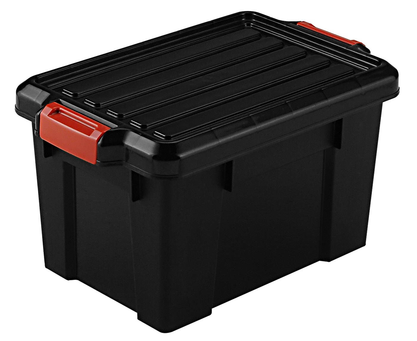 IRIS 21-Quart Heavy Duty Latch Tote with Lid, Black