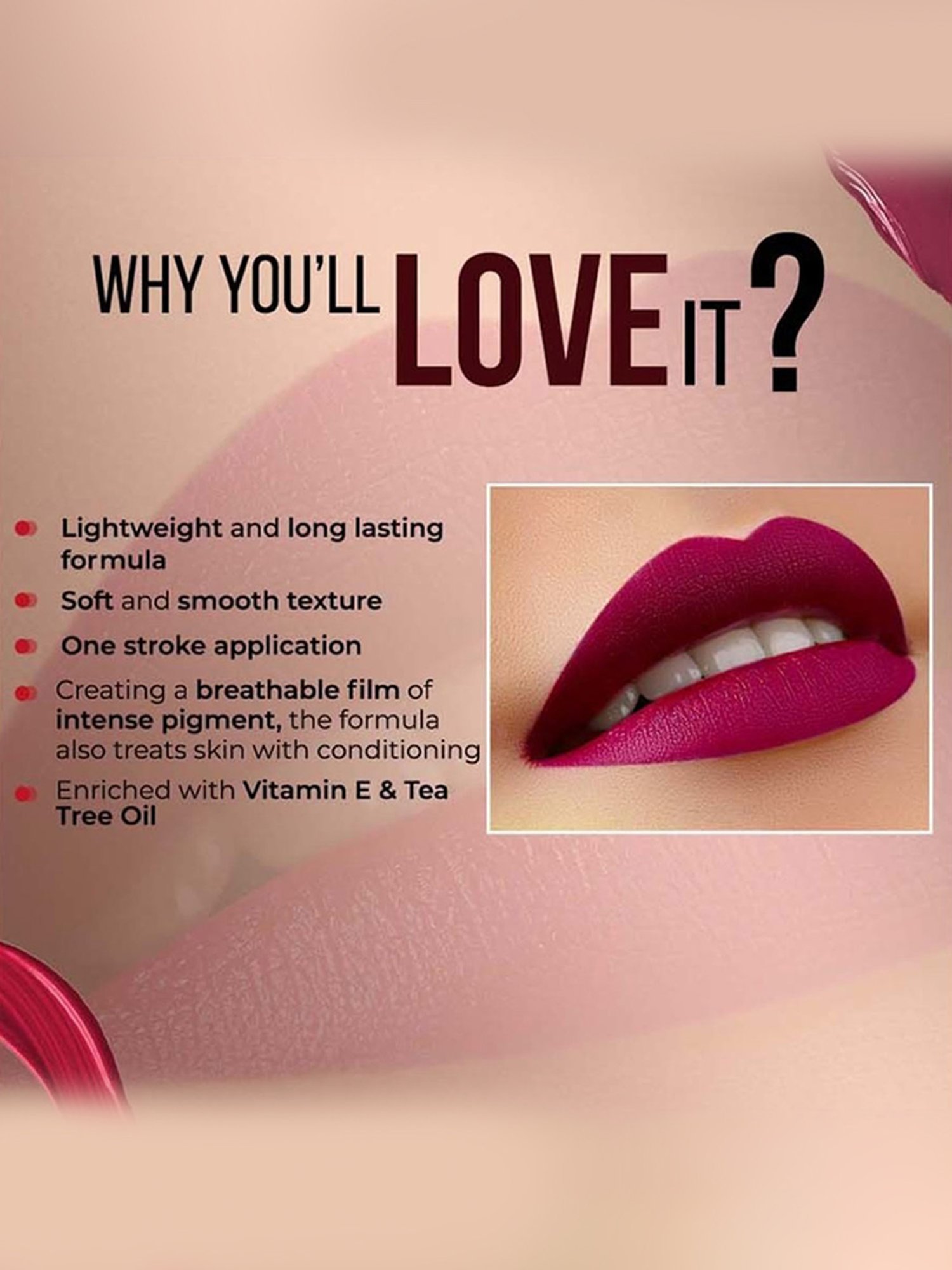 Colorbar Powerkiss Vegan Matte Lipcolor Show Down-001 Wine - 5 ml