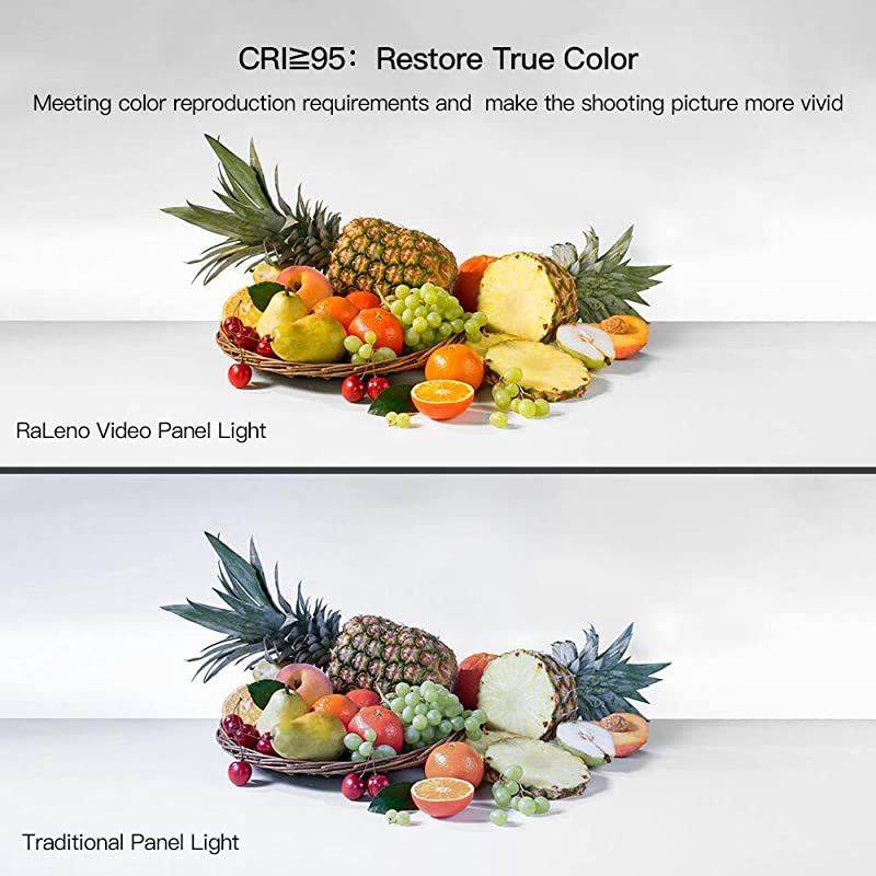 Led Video Light, Built-in Rechargeable Battery on Camera Light, 3200K-5600K Bi-Color Dimmable, CRI95+, with Hot Shoe Ball Mount, USB Cable Video Lighting for YouTube, Children,Wedding Shooting