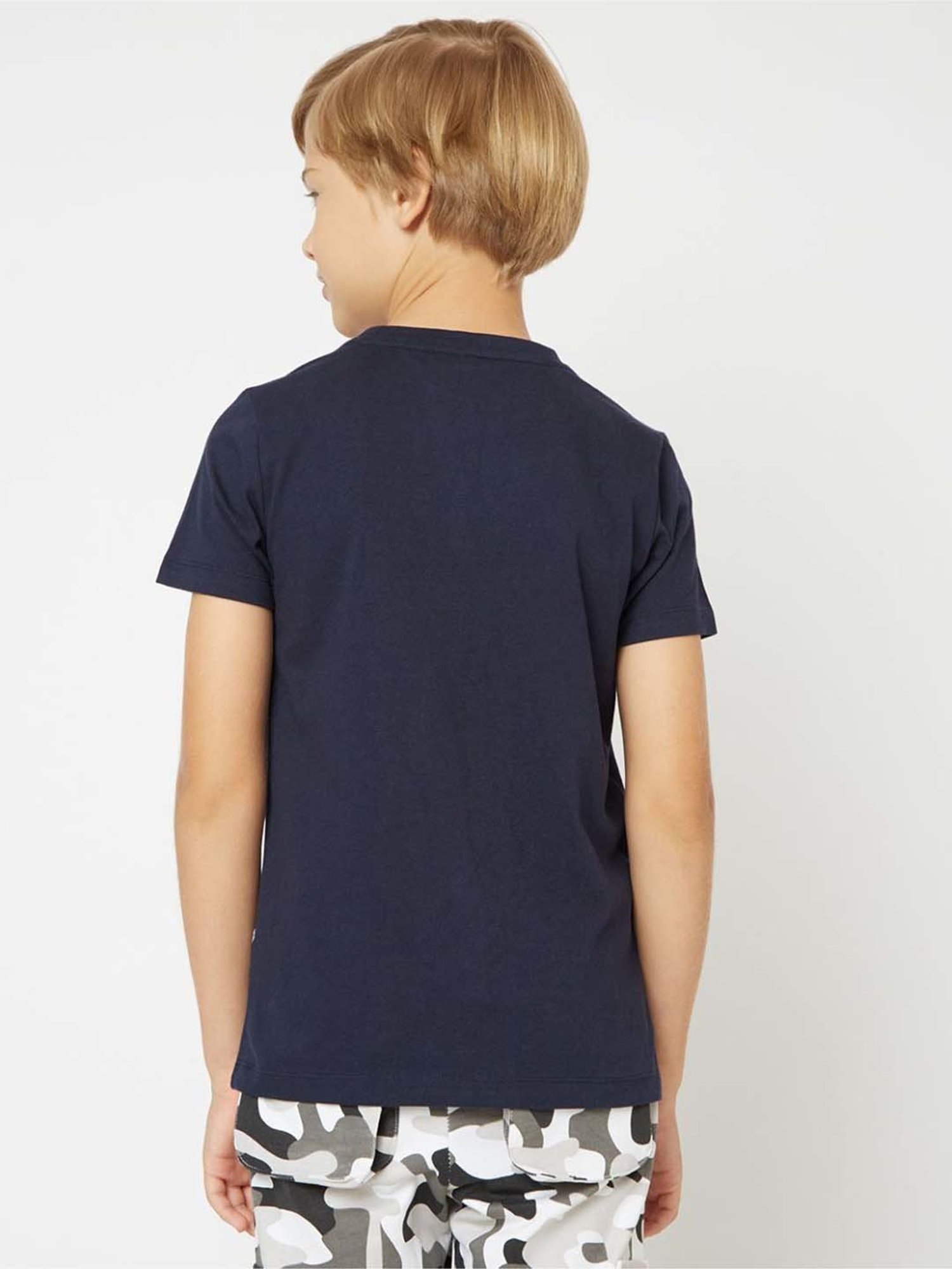 Gas Kids Medieval Blue Cotton Printed T-Shirt