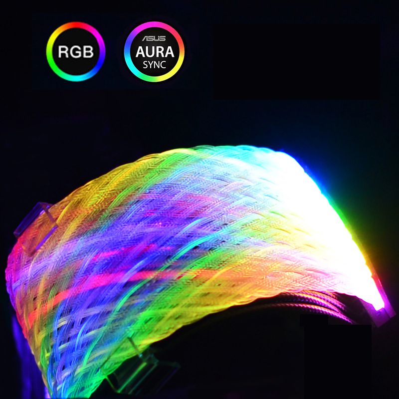 24 Pin Addressable RGB LED Power Extension Cable Rainbow Net for Motherboard