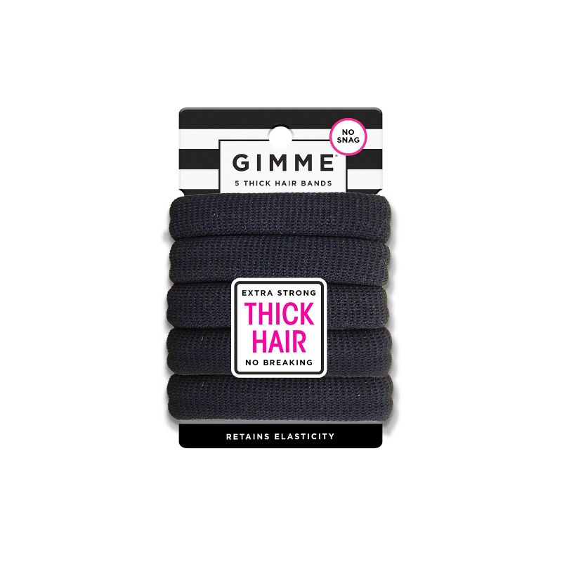 Gimme Clips Thick Hair Bands - Black - 5ct