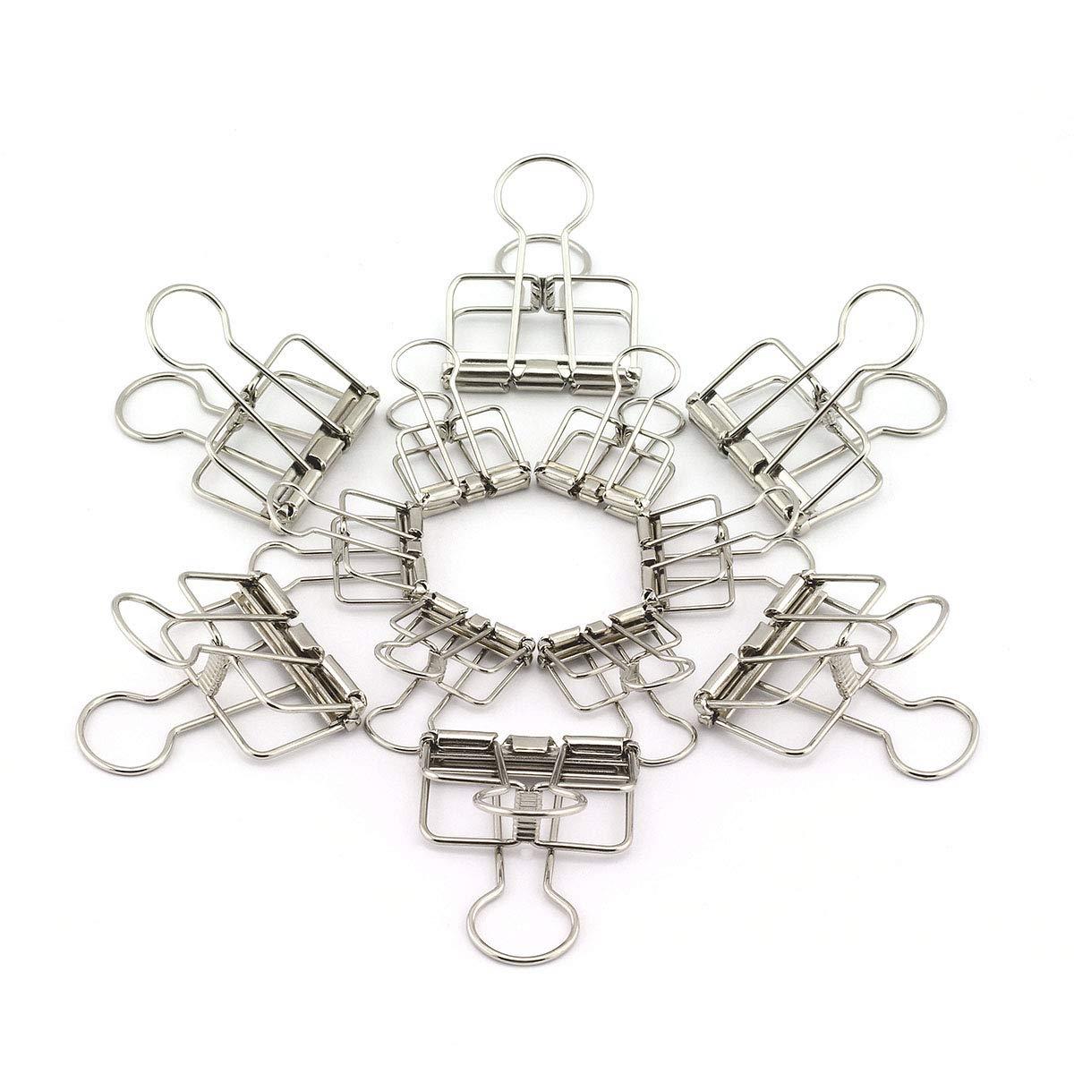 RuiLing 40-Pack Multi-purpose Metal Wire Binder Clip Set,20pcs 2.25 Inch & 20pcs 1.57 Inch Paper Metal Clips,for Home Office Supplier School Accessories - Silver