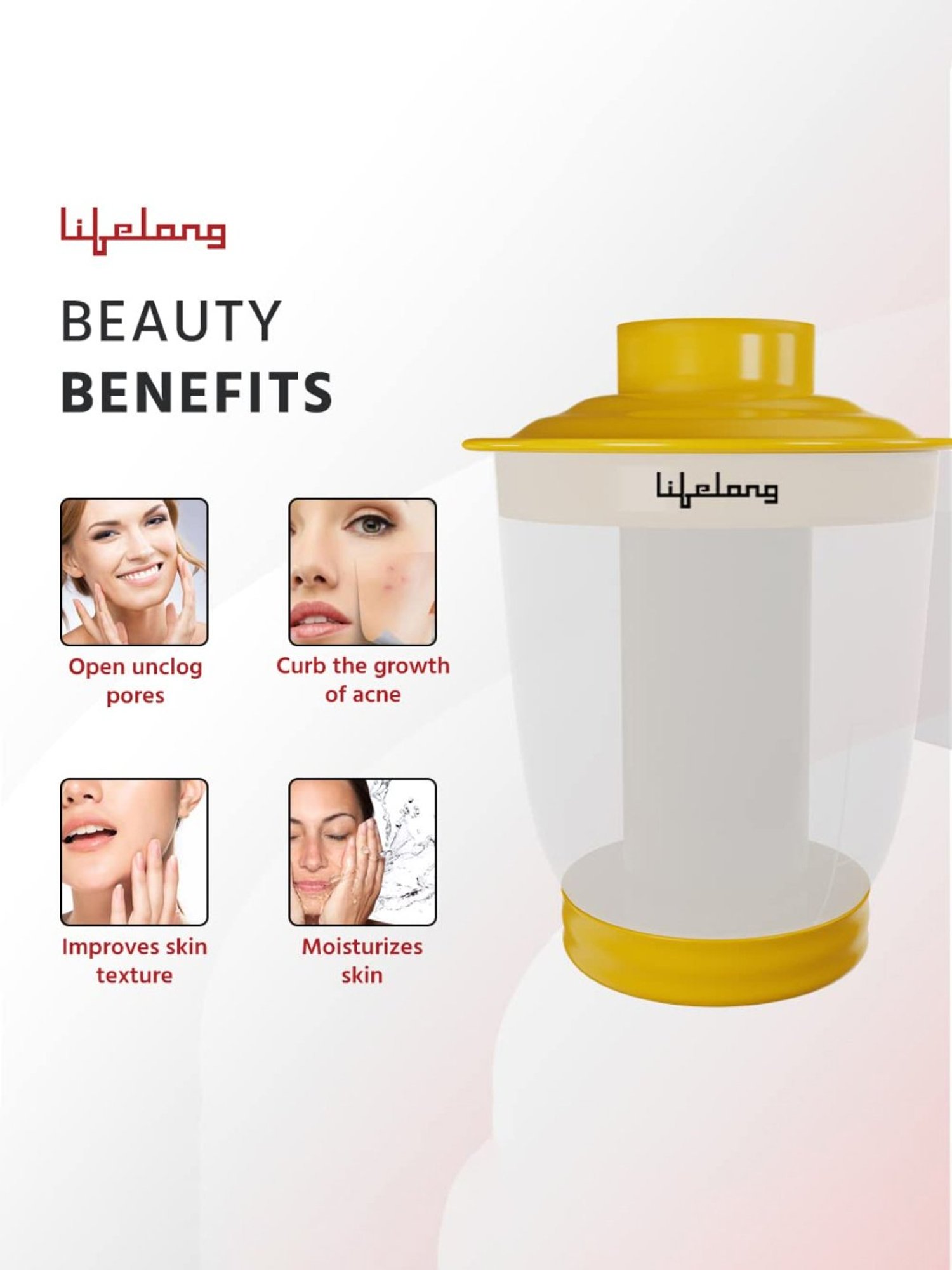 Lifelong LLS36 Steamer and Vaporizer Machine for Cold and Cough, Facial Steamer (Yellow)