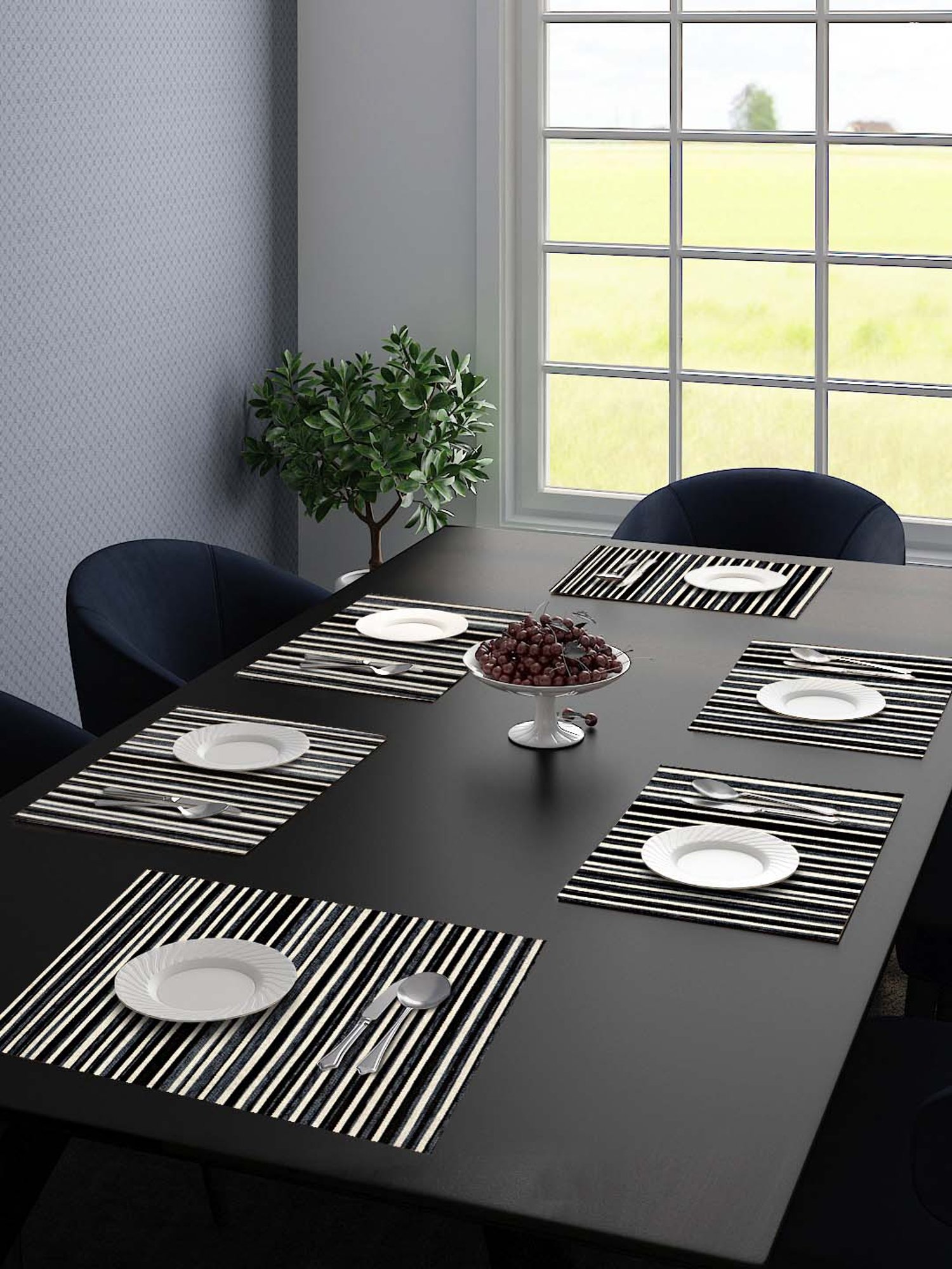 Saral Home Grey & White Chenille Placemats - Set of 6