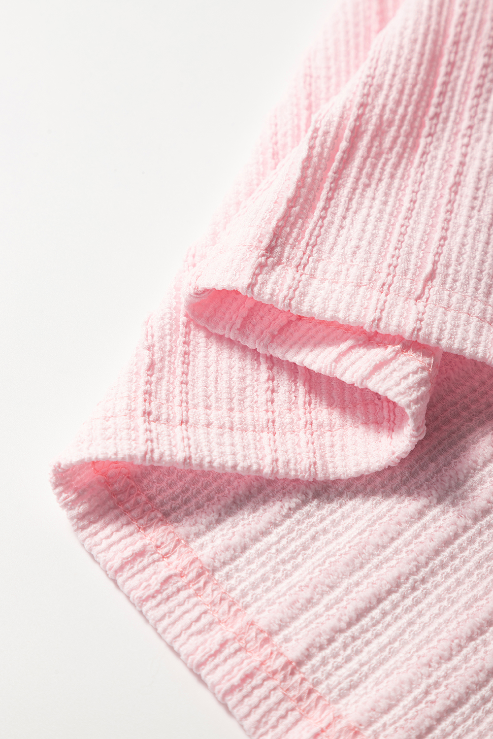 Green Solid Color Quilted Long Sleeve Top and Wide Leg Pants Set