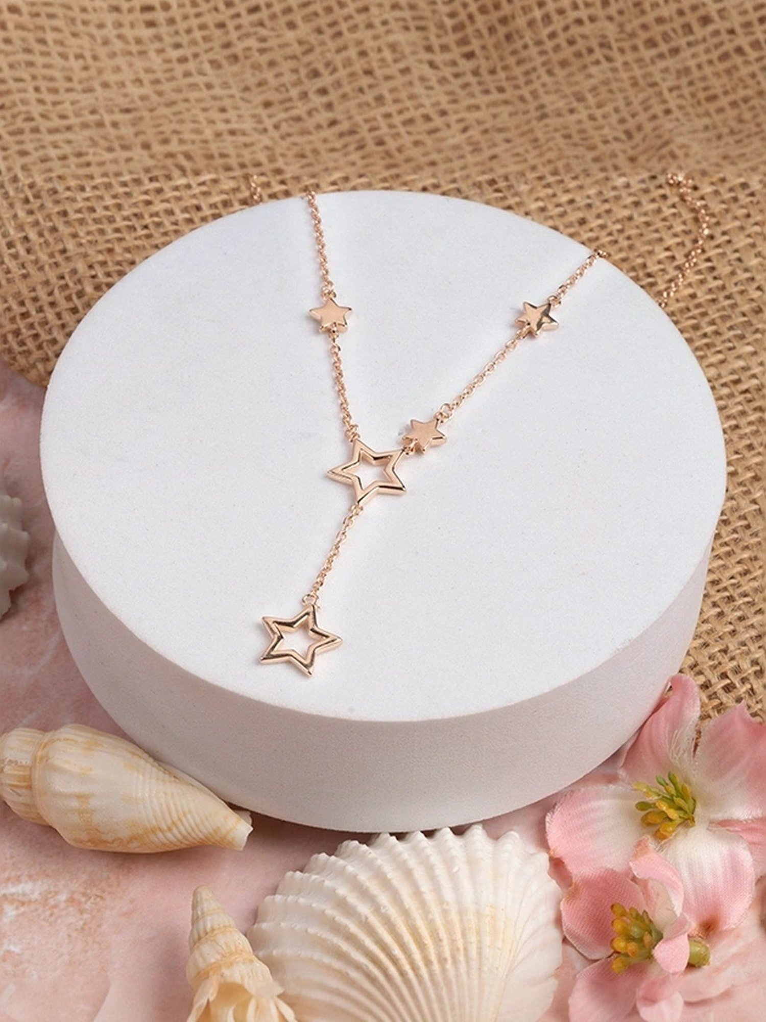 Touch925 Sterling Silver Dainty Charm Star Necklace for women