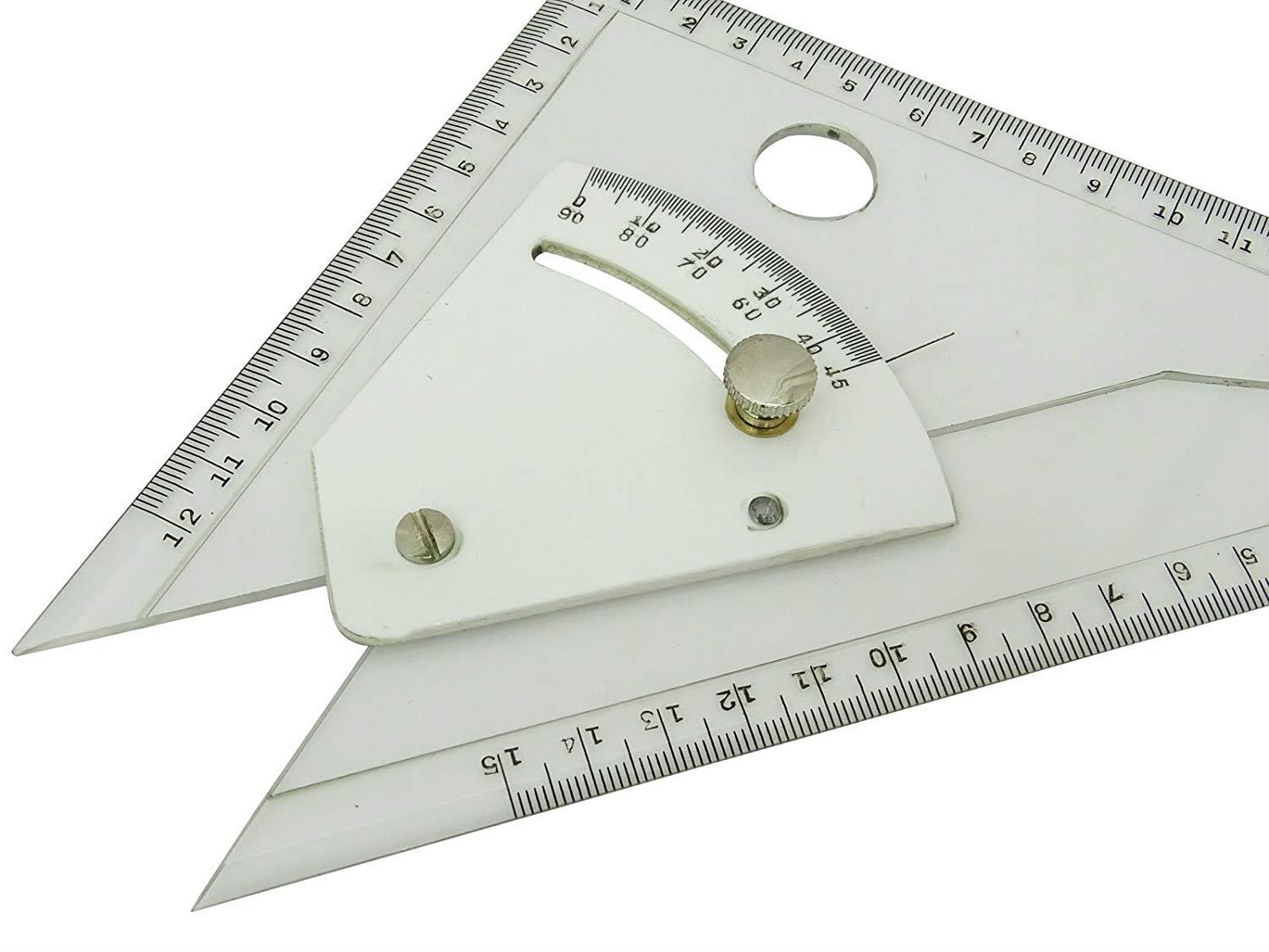 Technosigma Drawing Professional Adjustable Set Square Beveled Edges - 8 Inches