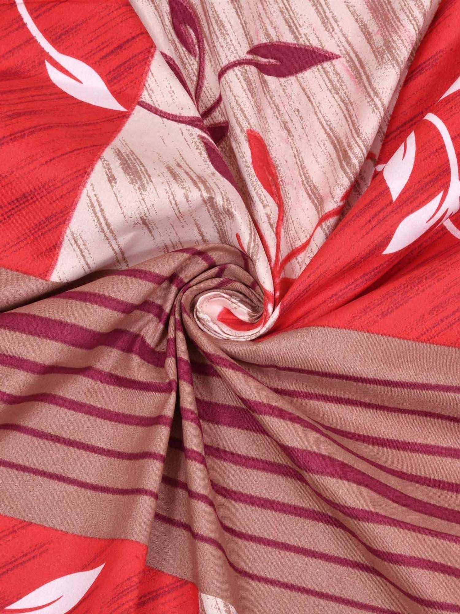 Living Roots Green & Blue Polyester 120 TC Queen Bedsheet with 2 Pillow Covers