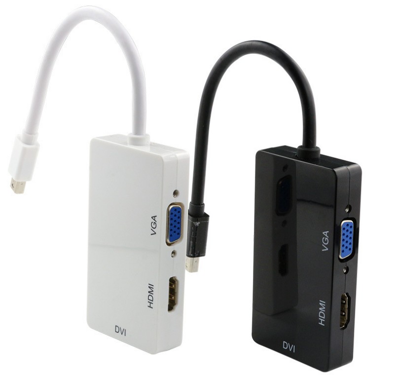 DM-HI17 3-in-1 Mini DisplayPort (Mini DP) Thunderbolt to HDMI / VGA / DVI Adapter Cable Converter Full HD 1080p for Apple Mac Book MacBook Pro MacBook Air Mac mini
