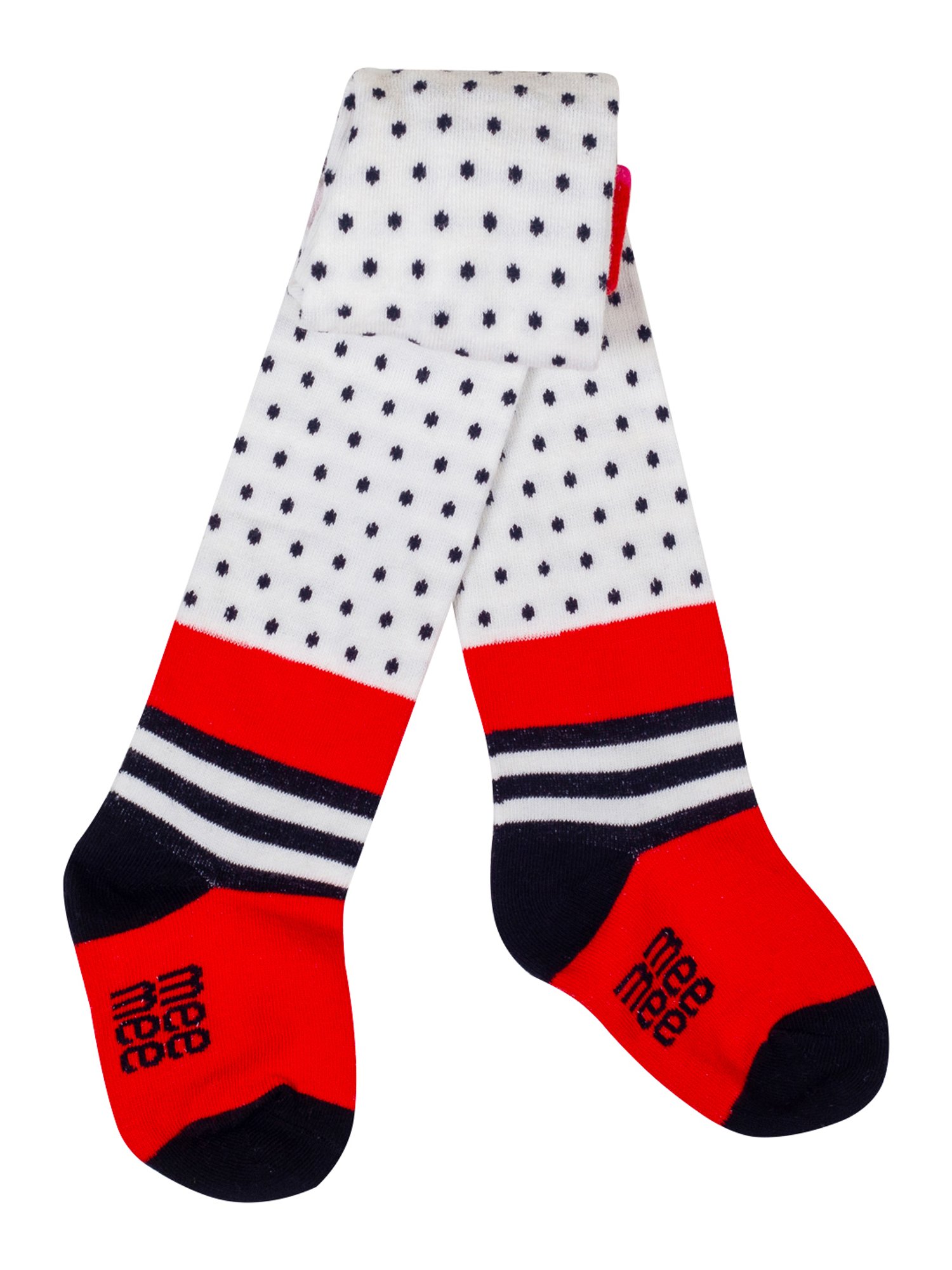 Mee Mee Kids Pink & White Printed Stockings (Pack Of 2)