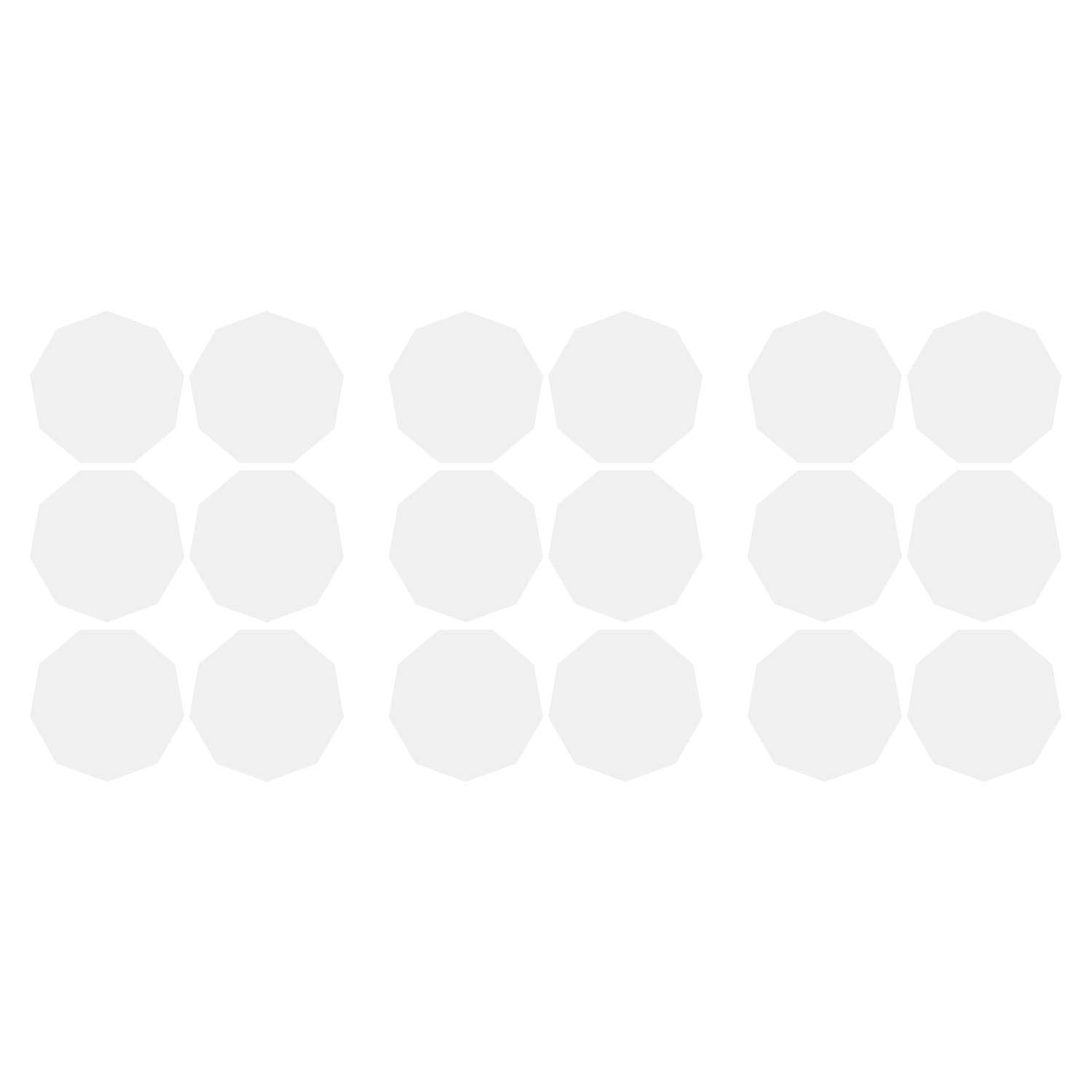 LiteMark 2 Inch Blue Nonagon Decals - Pack of 80