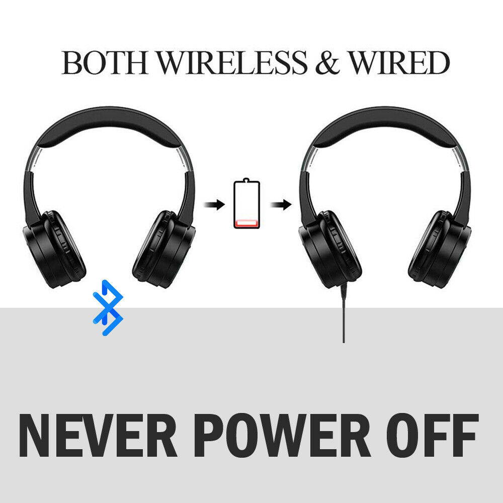 Foldable Bluetooth Headphones Wireless Headset Over Ear Noise Reduction Earphone