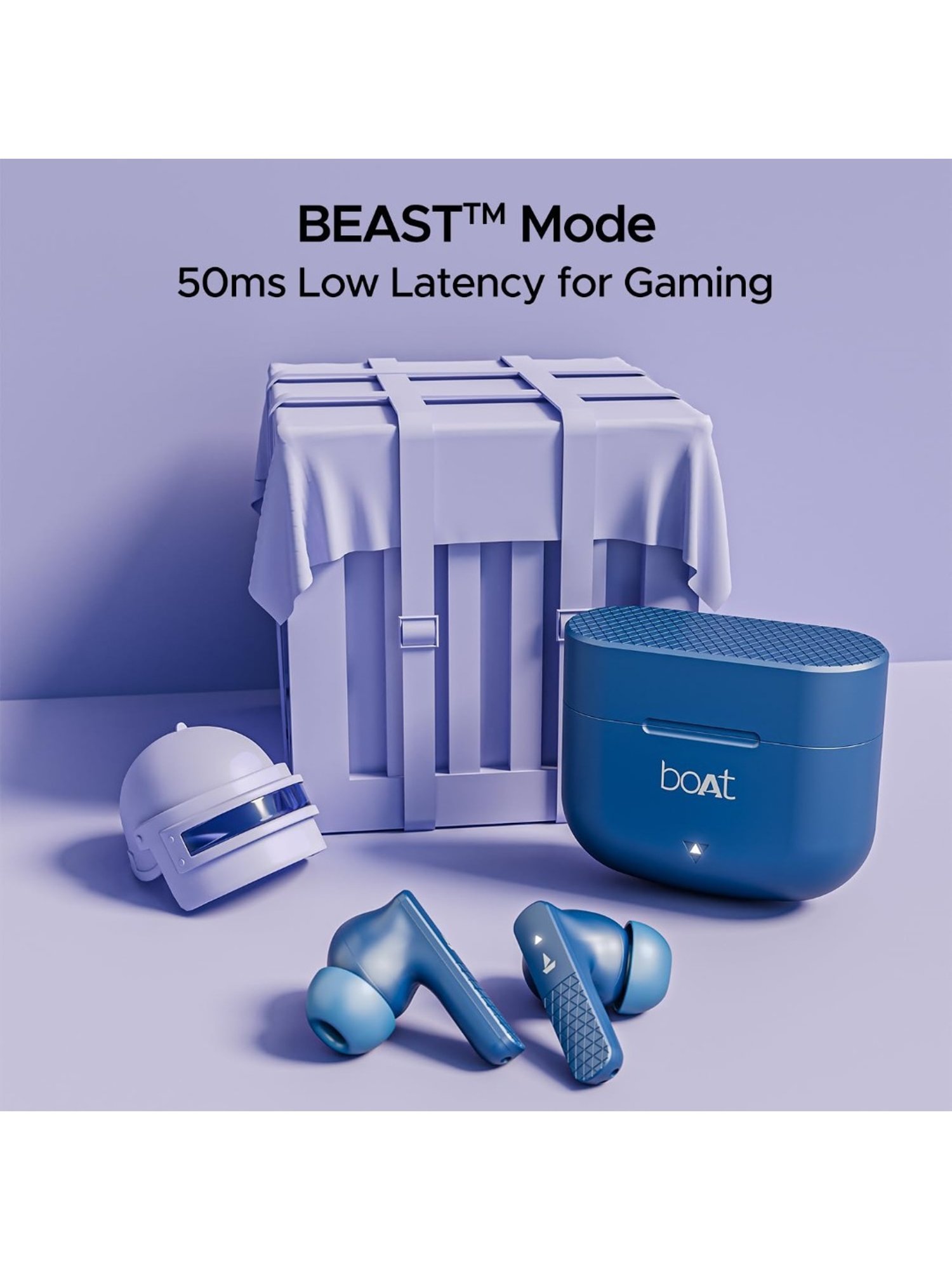 Boat Airdopes 91 Bluetooth Earbuds with Dual Mics, 45 hrs Playtime (Starry Blue, True Wireless)