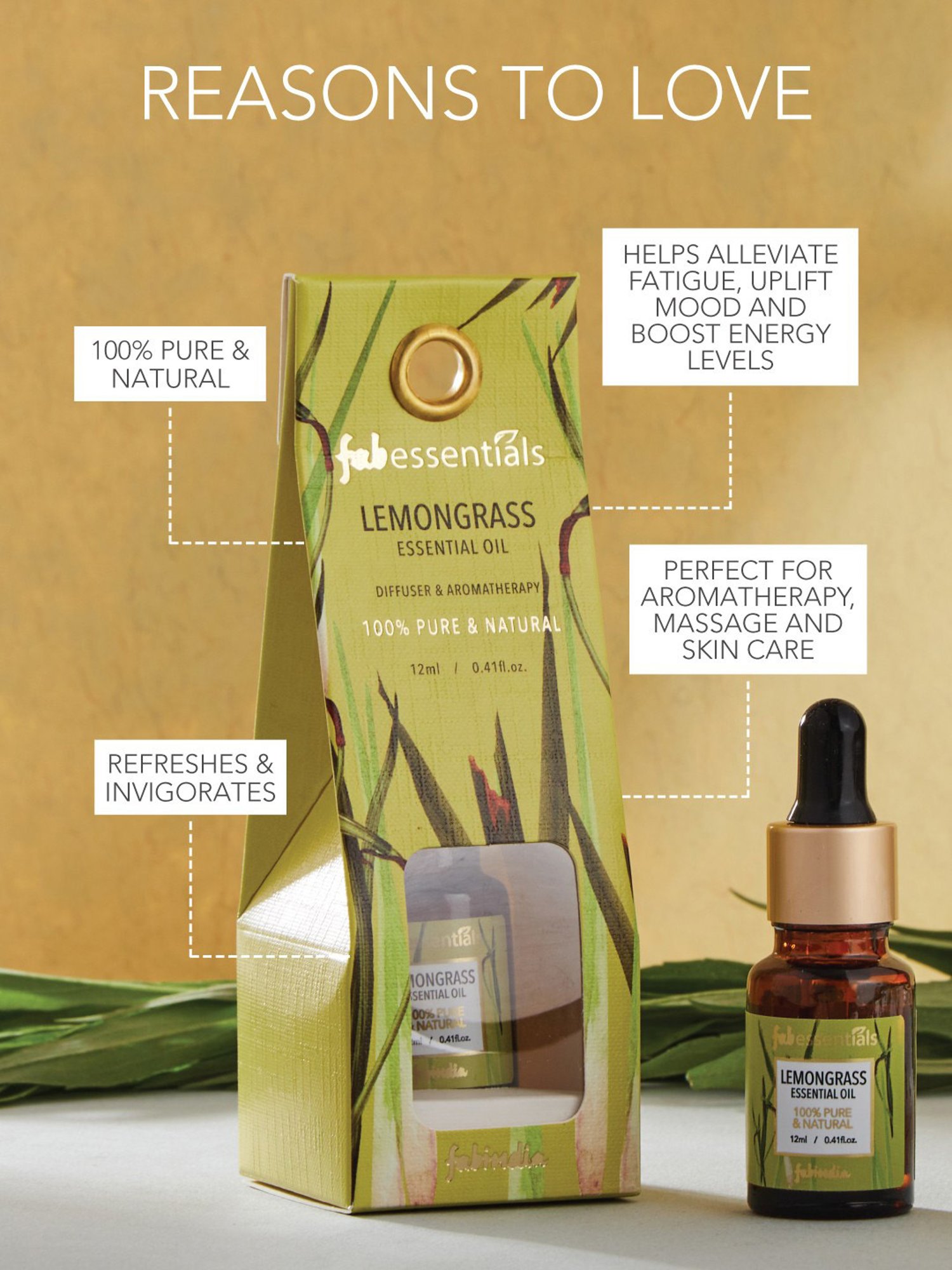 Fabessentials Lemongrass Essential Oil - 12 ml