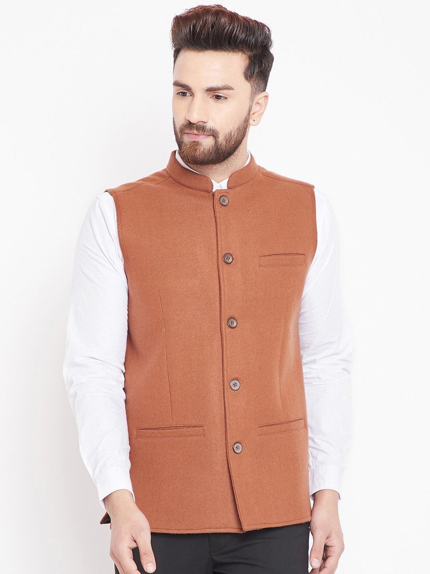 Even Brown Regular Fit Nehru Jacket
