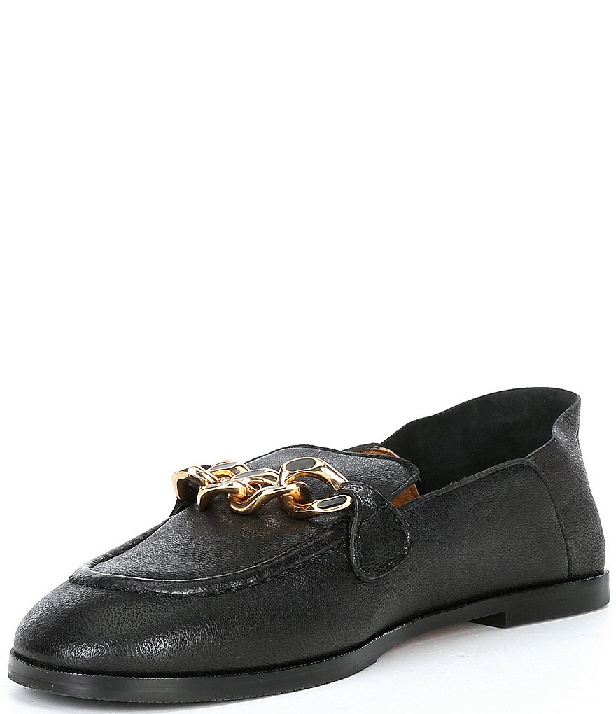 See by Chloe Mahe Leather Chain Detail Loafers