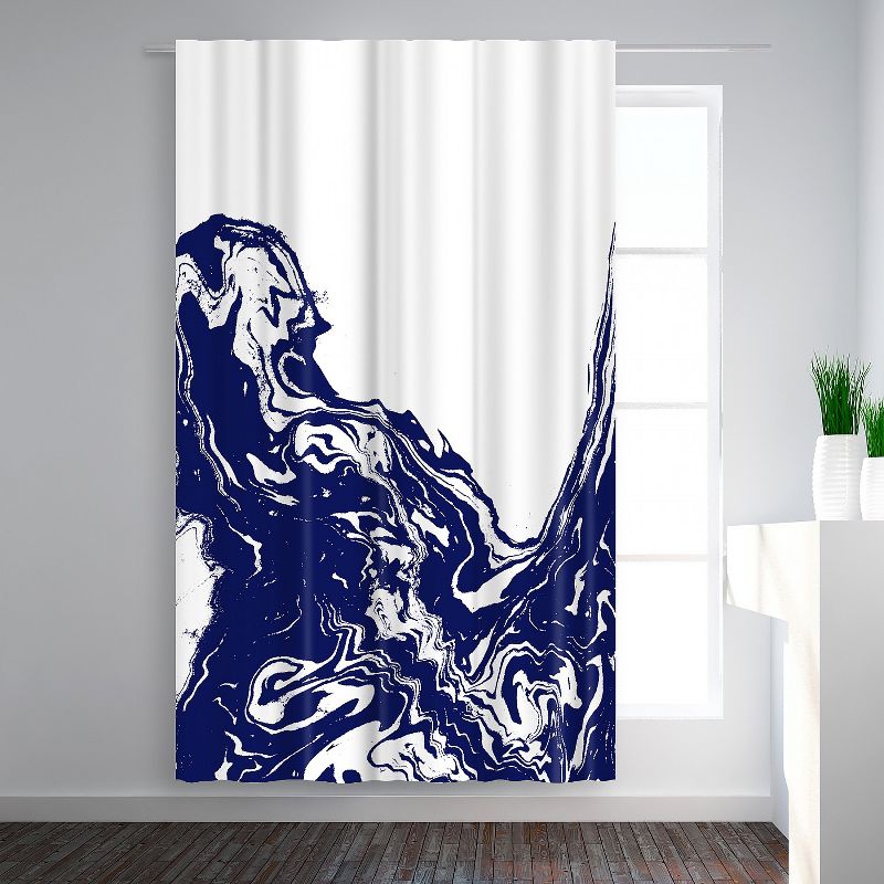 Americanflat Indigo Wave by Charlotte Winter Blackout Rod Pocket Single Curtain Panel 50x84