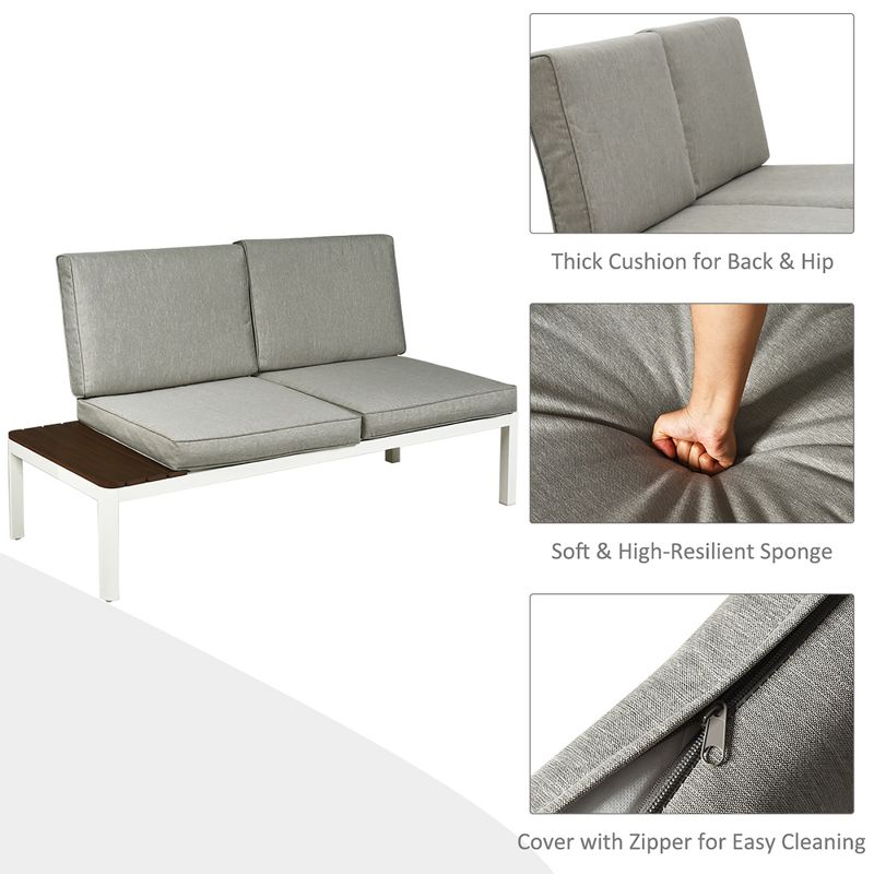 Costway 4PCS Patio Conversation Furniture Set Aluminum Frame Sofa Lounge Chair Cushioned