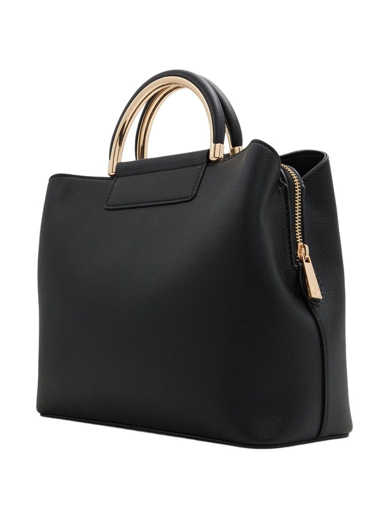 Call It Spring Black Solid Medium Satchel Handbag