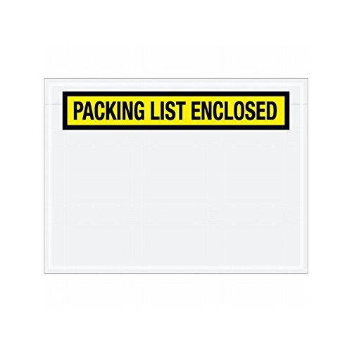 Box Packaging "Packing List Enclosed" Envelope, 2 Mil Poly, Yellow, 6.75" x 5" - Case of 1,000