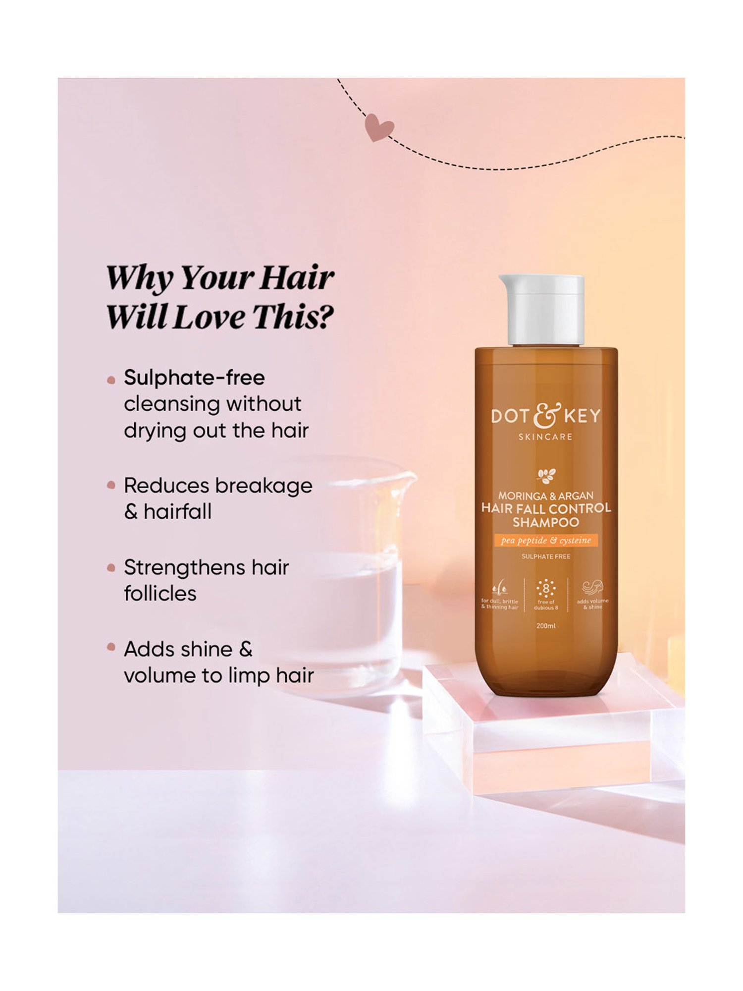 Dot & Key Argan Oil Hairfall Control Shampoo - 200 ml