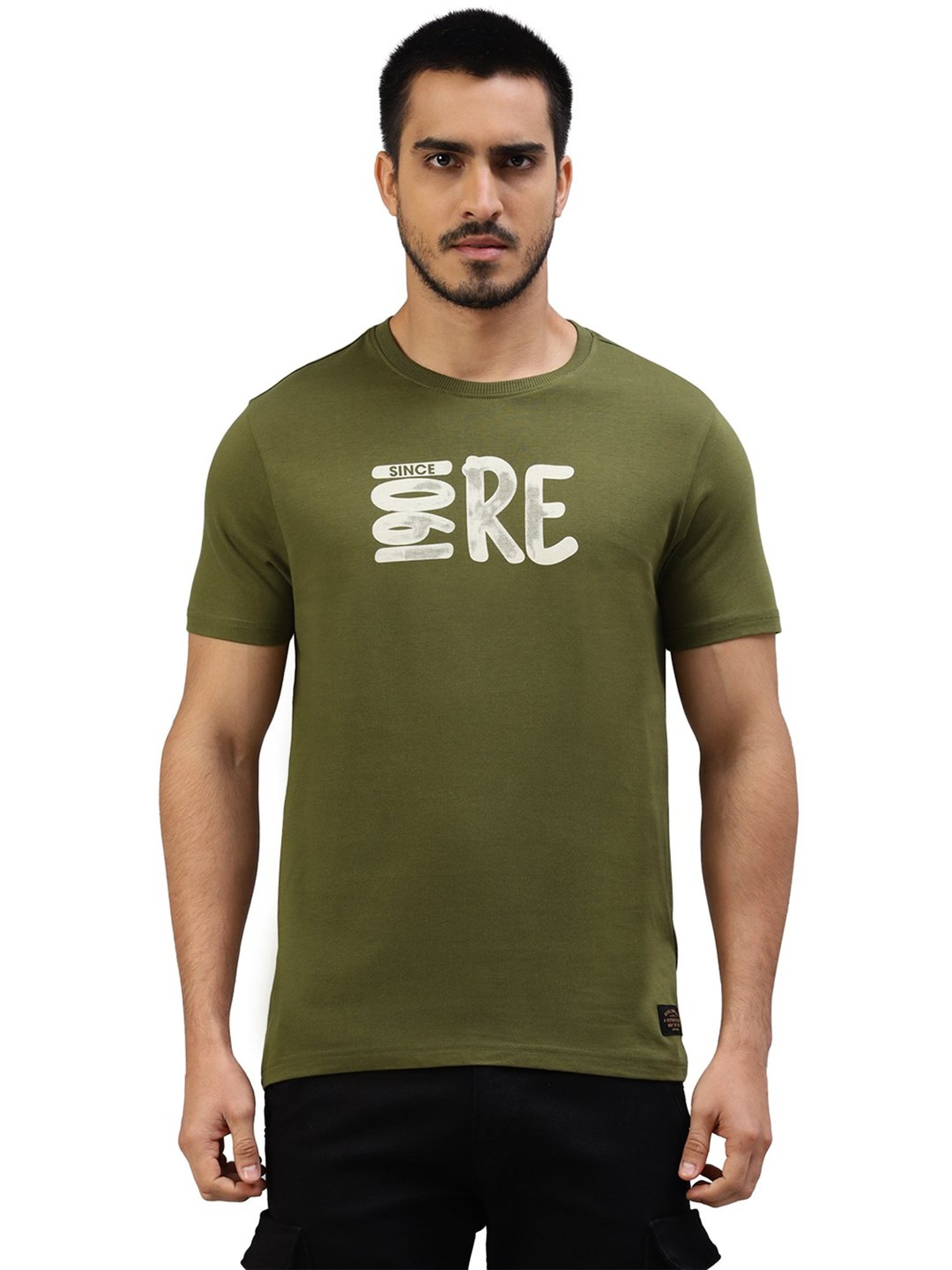 Royal Enfield Everyday Adventure Olive Regular Fit Printed Crew T-Shirt